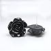 Large Rose Earrings on Plastic Posts for Metal Sensitive Ears, Black