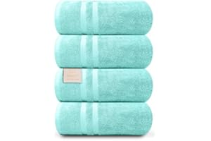 ORGANIX - SUSTAINABLE HEALTH SUPPLIES Organix Oversized 4 Piece Soft Bath Sheets Towels 550 GSM Cotton Bath Towels Extra Large 35"x70", Highly Absorbent & Quick Dry, Super Soft Hotel Quality Extra Large Bath Towels, Daily Use (Aqua)