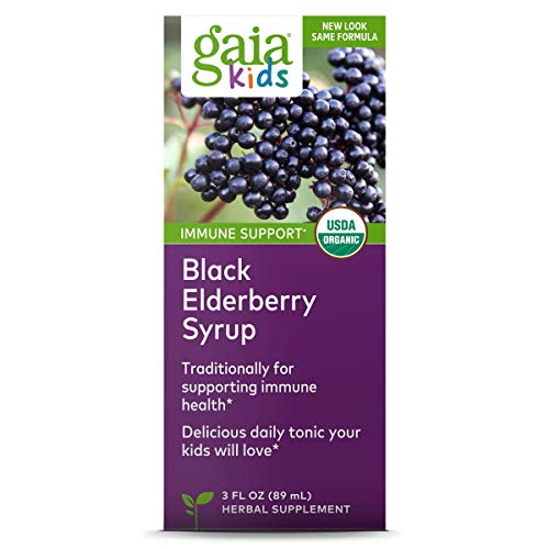 image for Gaia Herbs, Gaia Kids Black Elderberry Syrup, Delicious Daily Immune S