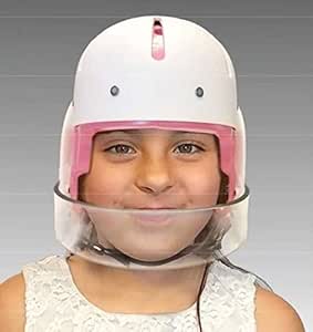 Hard Shell Helmet with Face bar - Pink, small