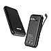 Heloideo 15000mAh Power Bank with AC Plug, Fast Charging Portable Charger with Cable (Matt Black)