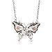AOLO Antique Silver Butterfly Gear Enbeded Pendant Steampunk Necklace