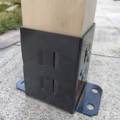 JINHAN 4x4 Wood Fence Post Base Brackets Heavy Duty PowderCoated 13