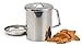 RSVPInternational Endurance Stainless Steel Fryer's Friend Pot Can, 6 Cup | For Cooking Oil, Fats, Olive Oils, Coconut Oil & More | Includes Mesh Strainer | Grease Storage|Dishwasher Safe