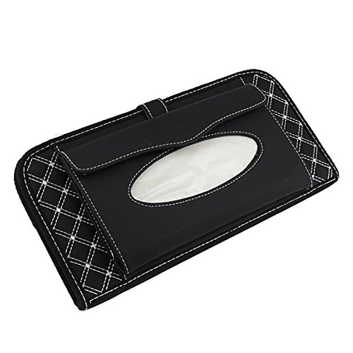 Yolu CD Visor Organizer,Car Sun Visor Tissue Bag Multi Function Double-Deck Auto Extra Car Vehicle Pocket,CD Holder Visor with Tissue Holder,16 Cd/DVD Slots Stored Safely CD Storage Cases for Car