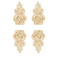 BSYMDH 4PCS Wood Carved Onlay Applique Wood