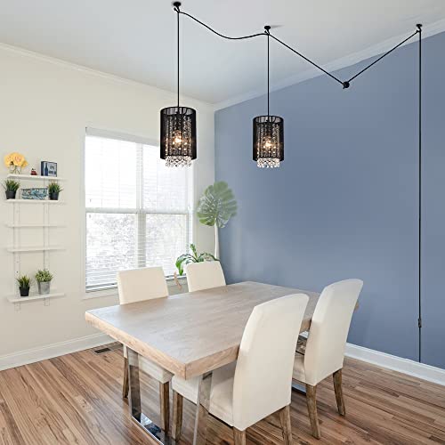 Plug in Pendant Lights Small Plug in Chandelier Mini Black Chandelier