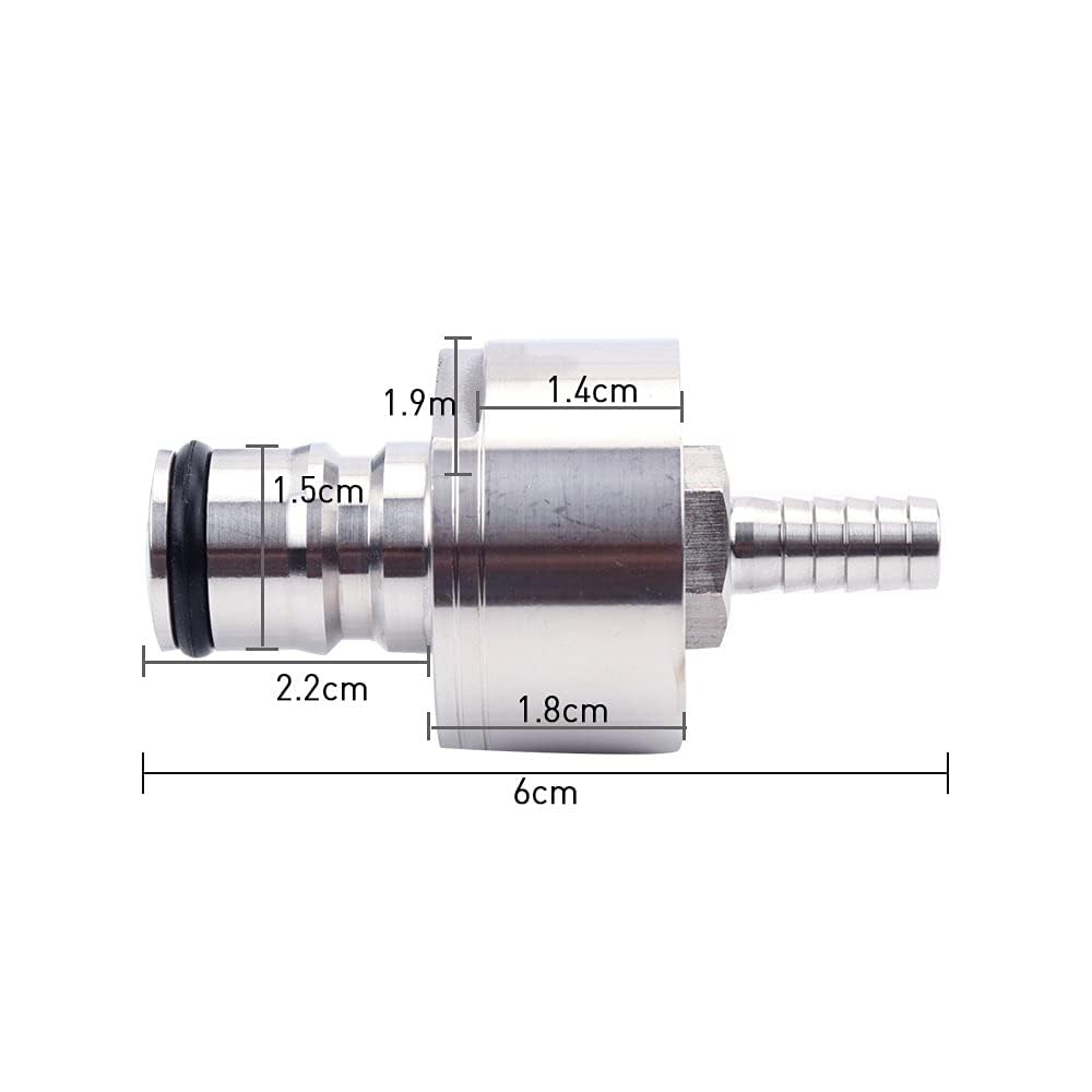 FERRODAY Stainless Steel Carbonation Cap Forced Carbonation PET Bottle Filling 5/16 Barb CO2 Coupling to Carbonate Soda Beer Stainless Steel PET Bottle Carbonation Cap + O-ring + Gasket