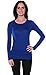 Active Basic Athletic Fitted Plain Long Sleeves Round Crew Neck T Shirt Top (Large, Royal)