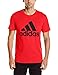 adidas Men's Badge of Sport Classic Tee, Scarlet/Black, Large
