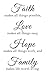 Newclew Faith Makes All Things Possible, Love Makes All Things Easy, Hope Make All Things Work, and Family Makes Life Worth Living Wall Art Sayings Sticker D&eacute;cor Decal Prayer Church Jesus Pray primary