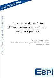 Le  contrat de maîtrise d'oeuvre soumis au code des marchés publics