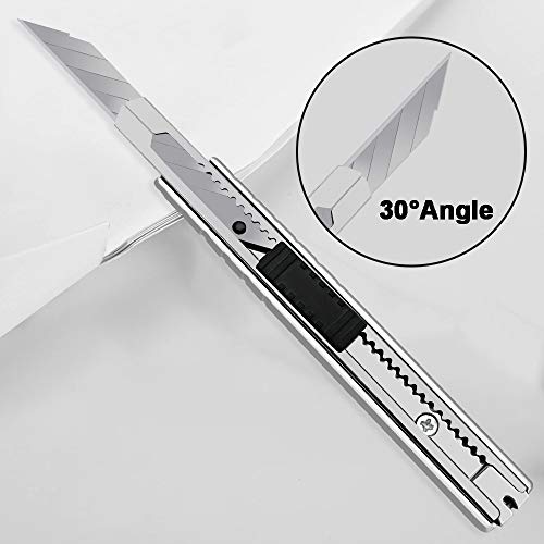 Utility Knife - Graphic Knife Craft Knife Film Knife with 30 Degree Retractable Blades for Office,Home, Arts, Crafts,Cartons, Cardboard - Thumbnail 7