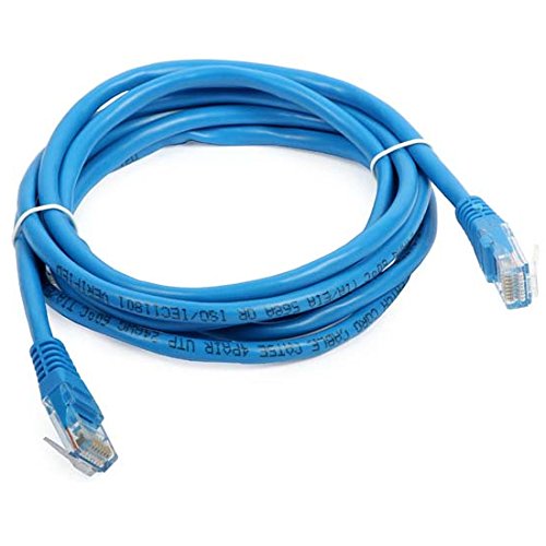 7 FT CAT5e Patch Cable Blue Cord Blue RJ45 UTP 350 MHz Ethernet Network 24 AWG Copper Stranded Male to Male RJ-45 Enhanced Category 5e High Speed Data Computer Gaming Jumper