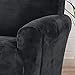 Velvet Plush Stretch Arm Chair Slipcover. Velvet Chair Furniture Protector, Soft Anti-Slip, High Stretch (Chair, Dark Grey)