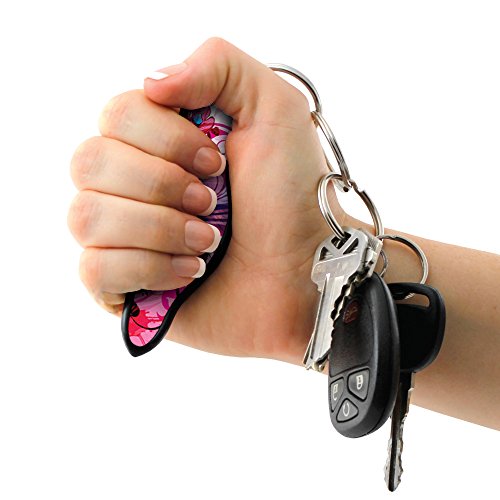Self Defense Keychain â€“ 16 Designer Styles â€“ U.S. and Air Travel Legal â€“ Non Lethal â€“ No Risk of Personal Injury Like Pepper Spray/Stun Guns â€“ Even Effective Against Attacks from Behind â€“ With E-book