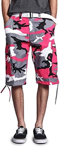 G-Style USAMen's Belted Camo Cargo Shorts