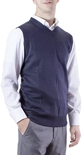 Alberto Cardinali Men's Solid Color V-Neck Sweater Vest