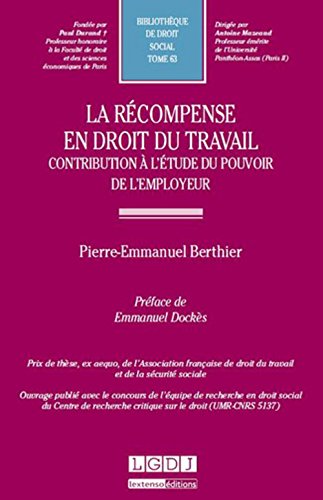 La  récompense en droit du travail