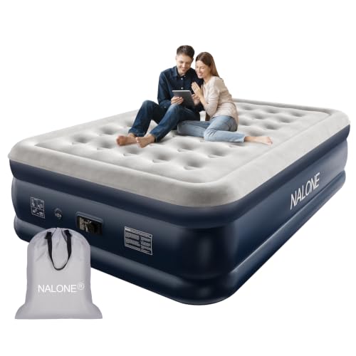 NALONE Luftmatratze 2 Personen, Luftmatratze Selbstaufblasend mit Integrierter Pumpe, Luftbett Selbstaufblasend in 3 Minuten, Aufblasbare Matratze für