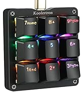 Koolertron One Handed Macro Mechanical Keyboard, RGB LED Backlit Portable Mini One-Handed Mechani...