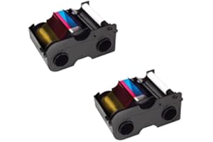 Fargo Printer YMCKO Color Ribbons for DTC1000 and DTC1250e - 2 Pack Bundle