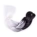 BACANA White Braiding Hair Ombre Black White 3 Packs Jumbo Braiding Hair Extension For Box Braids Senegal Twist Two Tone Ombre Color Synthetic Hair 24 Inch