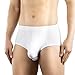 DAVID ARCHY Men's Underwear Briefs Micro Modal Dual Pouch Briefs Support Ball Pouch Comfortable Soft Briefs for Men 4 Or 7 Pack (L, White)