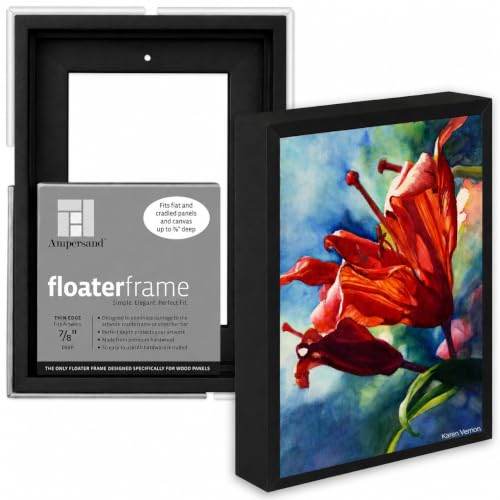 Ampersand Floaterframe | 5x7 | 7/8" Depth | Thin | Black | Solid Wood