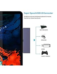 VOASTEK USB C Docking Station Compatible 2018 iPad Pro and Other Type C Phones or Laptops with USB C Port (Charge&Data), 4K HDMI, USB 3.0, SD Micro SD Slot and 3.5mm Headphone Jack