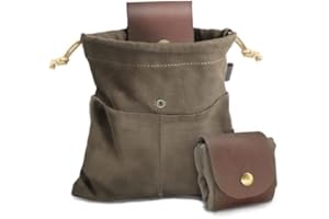 Foraging Pouch Leather Canvas Collapsible Bag Water Resistant Outdoor Camping Storage Folding Bag Mushroom Bushcraft Belt Pou