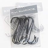 10 Pack 4 Inches S Shape Black Finish Iron Hanging Hooks for Kitchenware , Pots , Utensils , Plants , Towels , Gardening Tools , Clothes