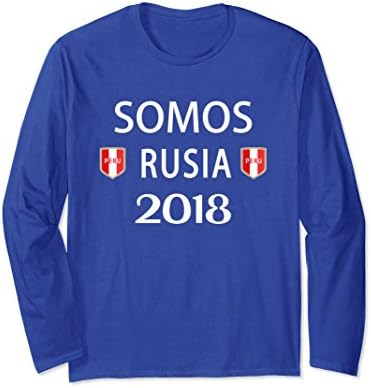 Unisex Peru T-shirt Long Sleeve Peru Somos Rusia 2018 Soccer 2XL Royal Blue