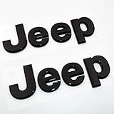 US85 Direct 3D Universal Jeep OEM ABS Front Rear Hood Trunk Liftgate Adhesive Emblem Logo Badge Modified Replacement Set 2pcs (Gloss Black)