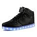 AFFINEST Unisex Adult High Top USB Charging LED Light Shoes Fashion Sneaker For Men Women