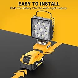 LIVOWALNY Cordless LED Work Light for Dewalt 20v