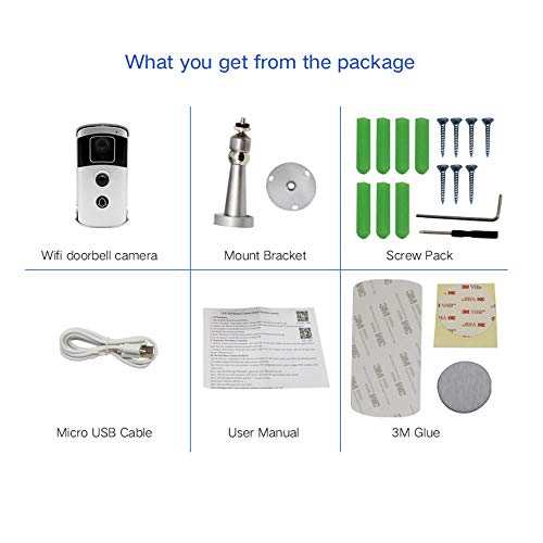 Wireless WiFi HD 1080P Alarm Smart Phone APP Remote Control Video Doorbell Rainproof IR-Cut Intercom Camera Motion Detect Door Phone Ring Bell Home Security System