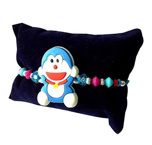 kids rakhi - unique arts cute doraemon rubbered kids rakhi - uakdr01