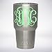 Your 3 Initials Monogram Interlaced Vine Decal for YETI Rambler Tumbler 20 oz 30 oz Sticker Intertwined