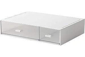 kulusion Desk Organizer-Stackable Storage Drawers, Desk Drawer Organizer Perfect For Collection Small Item/Cosmetic Office Supplies - 2 drawers (White)