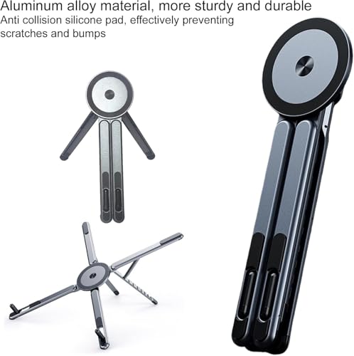 Multi-Purpose Portable Magnetic Stand, Suitable for Smartphones, Pad，Laptop， AluminumAlloy Material,Suitable fortraveling, Official Working and Leisure, and Home Entertainment (Gunmetal Gray)