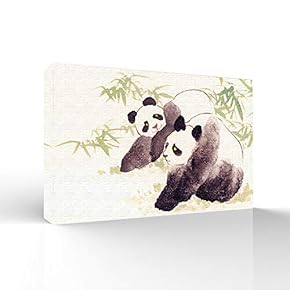 Wall26-Canvas Wall Art-Panda with Bamboo-Giclee Painting Wall Art for Bedroom Living Room Home Decoration - 12x18 inches