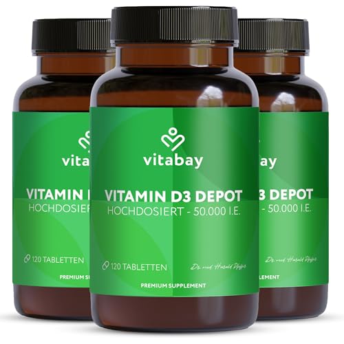 Vitabay Vitamin D3 Hochdosiert 50.000 I.E. - 360 Vegane Vitamin D Tabletten