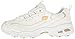 Skechers Sport Women's D'Lites Memory Foam Lace-up Sneaker,White/Gold,7 M US