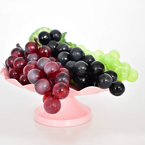 YEDREAM 2 PCS Artificial Grape Vines with 3 Strings Grapes, Each 7.7 Feet Fake Foliage Hanging Plant with 66 Pieces Leaves for Wedding Home Indoor Outdoors Party Garden Wall Decoration(Large Leaves)