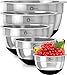 Premium Stainless Steel Mixing Bowls With Non Slip Bottom (Set of 5). Sizes- 8, 5, 3, 1.7, 0.75 QT. For Healthy Meal, Nesting and Stackable . With Special Bonus- Enjoy Decorated Recipe Book. Monka