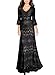 Miusol Women's Vintage V Neck Floral Lace Weeding Party Maxi Dress,Black,Small