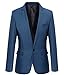 Mens Slim Fit Casual One Button Blazer Jacket (S, 303 Blue)