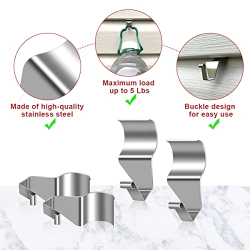 AIEVE Vinyl Siding Hooks, 20 Pack Siding Hooks Stainless Steel Hanging