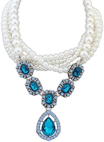 CherryGoddy European And American Big Crystal Pearl Necklace Princess